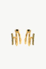 18K Gold Plated Cubic Zirconia Wrap C-Hoop Earrings - SHE BADDY© ONLINE WOMEN FASHION & CLOTHING STORE
