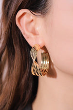 Twisted C-Hoop Alloy Earrings - SHE BADDY© ONLINE WOMEN FASHION & CLOTHING STORE