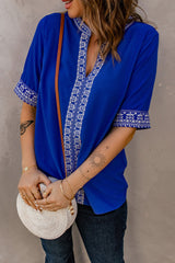 Embroidered V-Neck Top - SHE BADDY© ONLINE WOMEN FASHION & CLOTHING STORE