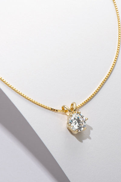 925 Sterling Silver 1 Carat Moissanite Pendant Necklace - SHE BADDY© ONLINE WOMEN FASHION & CLOTHING STORE