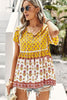 Bohemian Tie Neck Buttoned Blouse