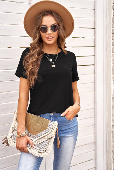 Just For You Cuffed Sleeve T-Shirt - SHE BADDY© ONLINE WOMEN FASHION & CLOTHING STORE