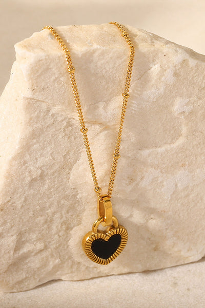 Contrast Heart Pendant Necklace - SHE BADDY© ONLINE WOMEN FASHION & CLOTHING STORE