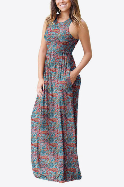 Empire Waist Sleeveless Dress with Pockets - SHE BADDY© ONLINE WOMEN FASHION & CLOTHING STORE
