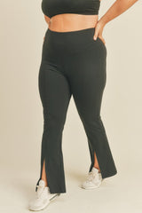 Kimberly C Full Size Slit Flare Leg Pants in Black - SHE BADDY© ONLINE WOMEN FASHION & CLOTHING STORE