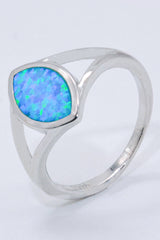 925 Sterling Silver Split Shank Opal Ring - SHE BADDY© ONLINE WOMEN FASHION & CLOTHING STORE