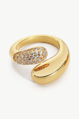 Crystal Polished Bypass Ring - SHE BADDY© ONLINE WOMEN FASHION & CLOTHING STORE