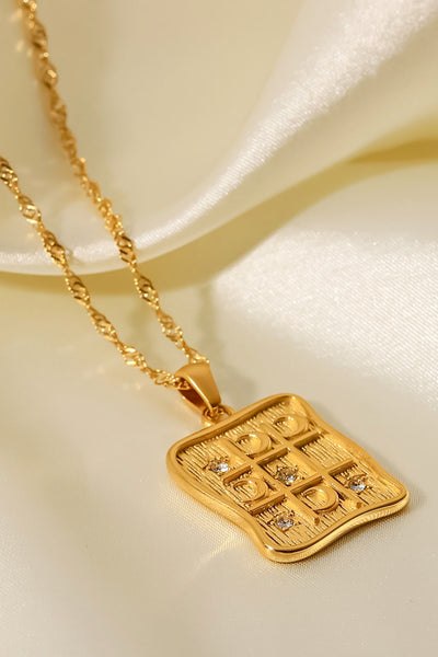 Cubic Zirconia Geometric Pendant Necklace - SHE BADDY© ONLINE WOMEN FASHION & CLOTHING STORE