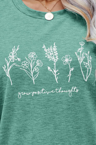 Graphic Round Neck Short Sleeve Tee - SHE BADDY© ONLINE WOMEN FASHION & CLOTHING STORE