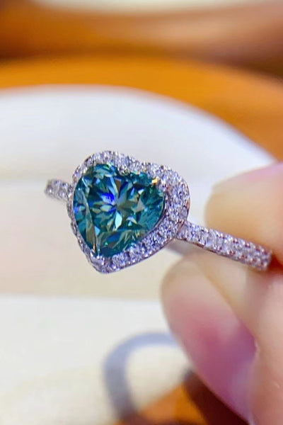 1-Carat Moissanite Heart Ring - SHE BADDY© ONLINE WOMEN FASHION & CLOTHING STORE