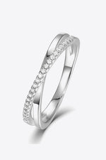 925 Sterling Silver Crisscross Moissanite Ring - SHE BADDY© ONLINE WOMEN FASHION & CLOTHING STORE