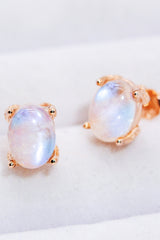 Natural Moonstone 4-Prong Stud Earrings - SHE BADDY© ONLINE WOMEN FASHION & CLOTHING STORE