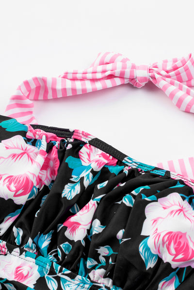 Mixed Print Tie-Back Two-Piece Swimsuit - SHE BADDY© ONLINE WOMEN FASHION & CLOTHING STORE