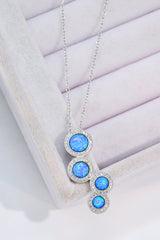 Opal Round Pendant Chain-Link Necklace - SHE BADDY© ONLINE WOMEN FASHION & CLOTHING STORE