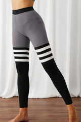 Color Block Elastic Waistband Active Leggings - SHE BADDY© ONLINE WOMEN FASHION & CLOTHING STORE