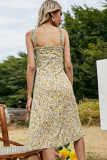 Floral Frill Trim Sleeveless Dress - SHE BADDY© ONLINE WOMEN FASHION & CLOTHING STORE