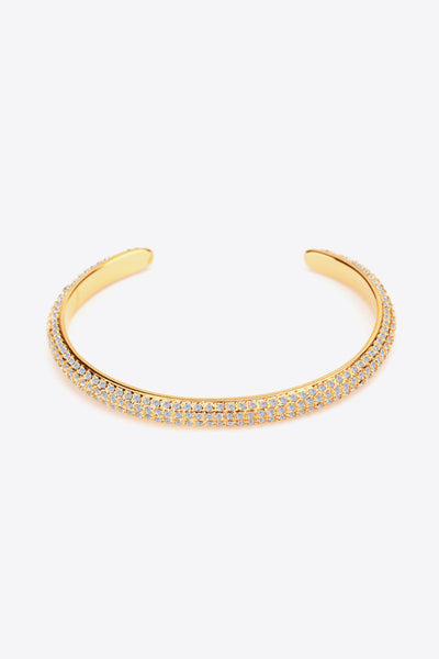 18K Gold-Plated Rhinestone Open Bracelet - SHE BADDY© ONLINE WOMEN FASHION & CLOTHING STORE