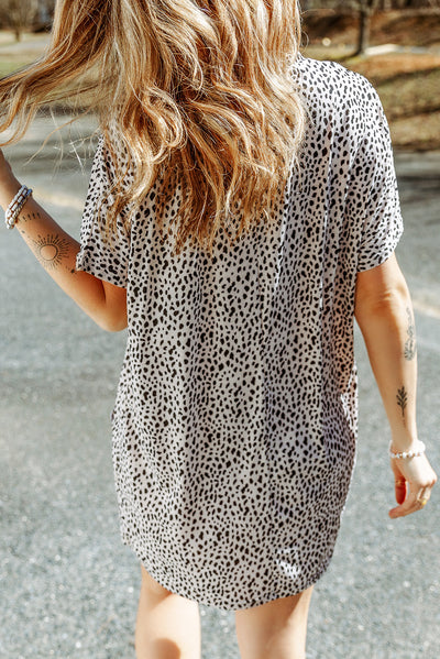 Animal Print Round Neck Tunic Tee with Pockets - SHE BADDY© ONLINE WOMEN FASHION & CLOTHING STORE
