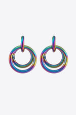 Multicolored Double Hoop Earrings - SHE BADDY© ONLINE WOMEN FASHION & CLOTHING STORE