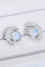 925 Sterling Silver Moonstone Stud Earrings - SHE BADDY© ONLINE WOMEN FASHION & CLOTHING STORE
