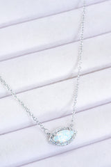 18k Rose Gold-Plated Opal Pendant Necklace - SHE BADDY© ONLINE WOMEN FASHION & CLOTHING STORE