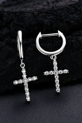 925 Sterling Silver Moissanite Cross Earrings - SHE BADDY© ONLINE WOMEN FASHION & CLOTHING STORE