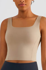 Square Neck Cropped Sports Tank - SHE BADDY© ONLINE WOMEN FASHION & CLOTHING STORE