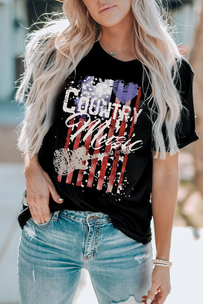 COUNTRY MUSIC Graphic Tee Shirt - SHE BADDY© ONLINE WOMEN FASHION & CLOTHING STORE