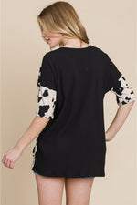 BOMBOM Rodeo Love Ribbed Animal Contrast Tee - SHE BADDY© ONLINE WOMEN FASHION & CLOTHING STORE
