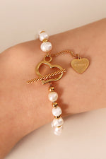 Freshwater Pearl Heart Charm Bracelet - SHE BADDY© ONLINE WOMEN FASHION & CLOTHING STORE