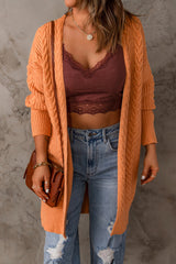 Cable-Knit Open Front Sweater Cardigan - SHE BADDY© ONLINE WOMEN FASHION & CLOTHING STORE