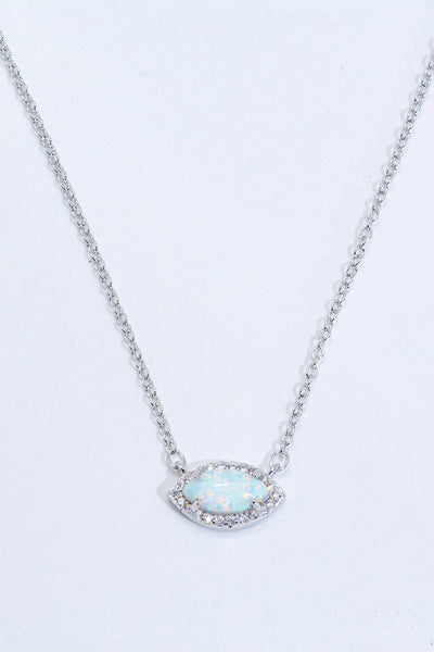 18k Rose Gold-Plated Opal Pendant Necklace - SHE BADDY© ONLINE WOMEN FASHION & CLOTHING STORE