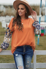 Floral Drop Shoulder Round Neck Top - SHE BADDY© ONLINE WOMEN FASHION & CLOTHING STORE