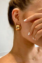 18K Gold Plated C-Hoop Earrings - SHE BADDY© ONLINE WOMEN FASHION & CLOTHING STORE