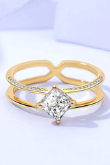 Moissanite 18K Gold-Plated Double-Layered Ring - SHE BADDY© ONLINE WOMEN FASHION & CLOTHING STORE