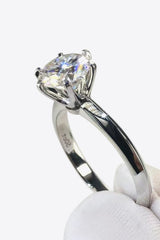 925 Sterling Silver 3 Carat Moissanite 6-Prong Ring - SHE BADDY© ONLINE WOMEN FASHION & CLOTHING STORE