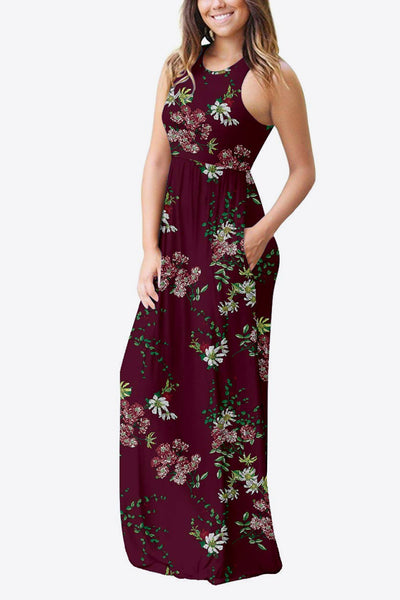 Empire Waist Sleeveless Dress with Pockets - SHE BADDY© ONLINE WOMEN FASHION & CLOTHING STORE