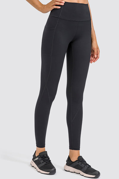 High Rise Yoga Leggings with Side Pocket - SHE BADDY© ONLINE WOMEN FASHION & CLOTHING STORE