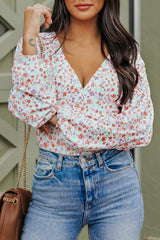 Ditsy Floral Long Sleeve Plunge Bodysuit - SHE BADDY© ONLINE WOMEN FASHION & CLOTHING STORE