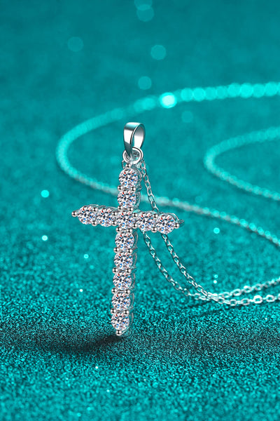 Moissanite Cross Pendant Chain Necklace - SHE BADDY© ONLINE WOMEN FASHION & CLOTHING STORE