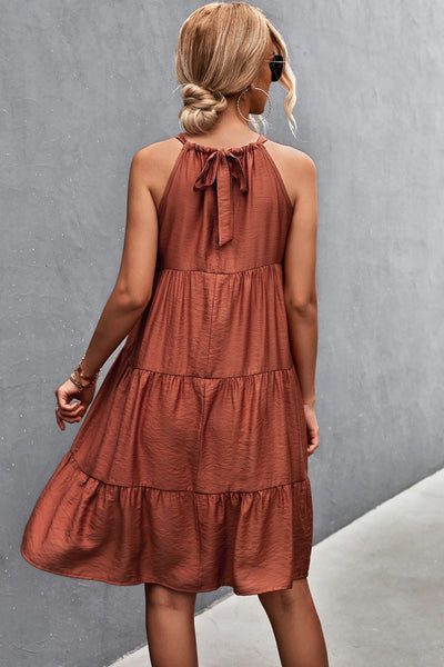 Grecian Tiered Sleeveless Dress - SHE BADDY© ONLINE WOMEN FASHION & CLOTHING STORE