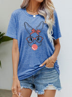 Easter Bunny Graphic Round Neck T-Shirt - SHE BADDY© ONLINE WOMEN FASHION & CLOTHING STORE