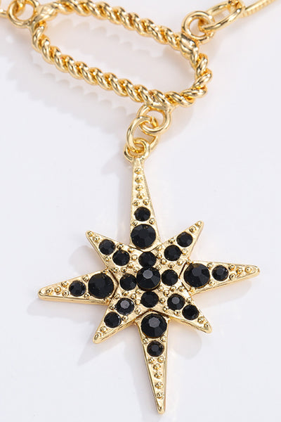 Star and Moon Rhinestone Alloy Necklace - SHE BADDY© ONLINE WOMEN FASHION & CLOTHING STORE