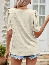 Swiss Dot Short Puff Sleeve Top - SHE BADDY© ONLINE WOMEN FASHION & CLOTHING STORE