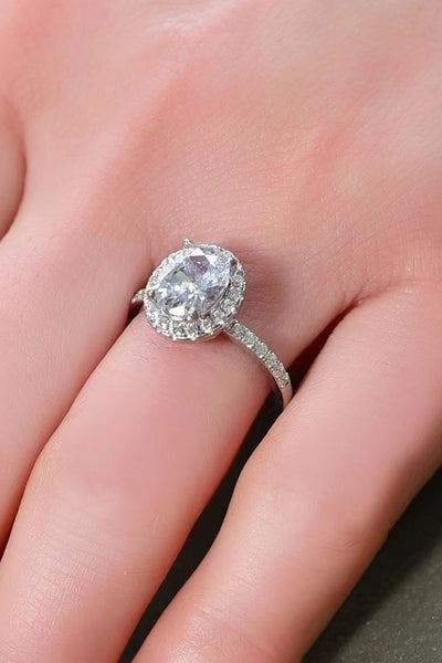 2 Carat Moissanite Platinum-Plated Ring - SHE BADDY© ONLINE WOMEN FASHION & CLOTHING STORE