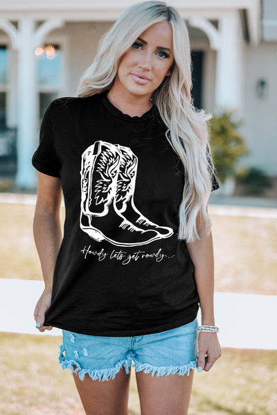 Boots Graphic Tee Shirt - SHE BADDY© ONLINE WOMEN FASHION & CLOTHING STORE