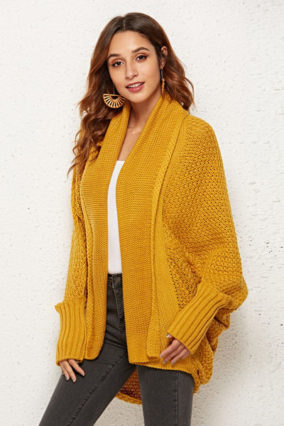 Open Front Dolman Sleeve Longline Cardigan - SHE BADDY© ONLINE WOMEN FASHION & CLOTHING STORE