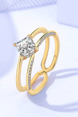 Moissanite 18K Gold-Plated Double-Layered Ring - SHE BADDY© ONLINE WOMEN FASHION & CLOTHING STORE