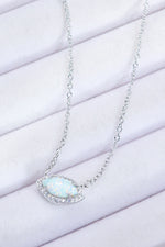 18k Rose Gold-Plated Opal Pendant Necklace - SHE BADDY© ONLINE WOMEN FASHION & CLOTHING STORE