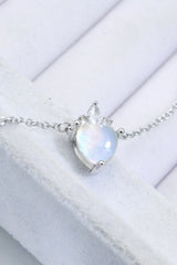 925 Sterling Silver Moonstone Heart Pendant Necklace - SHE BADDY© ONLINE WOMEN FASHION & CLOTHING STORE